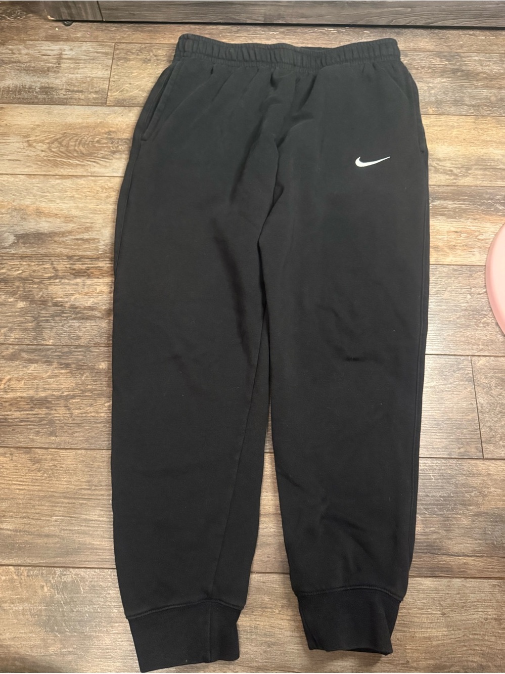 Nike Black Mens Medium  Jogger Sweatpants with White Swoosh